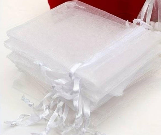 Solid Color Organza Drawstring Bag, Wedding & Birthday Party Gift Favor Bag, Transparent Crafting Goodie pouch, Bridal shower or craft bag