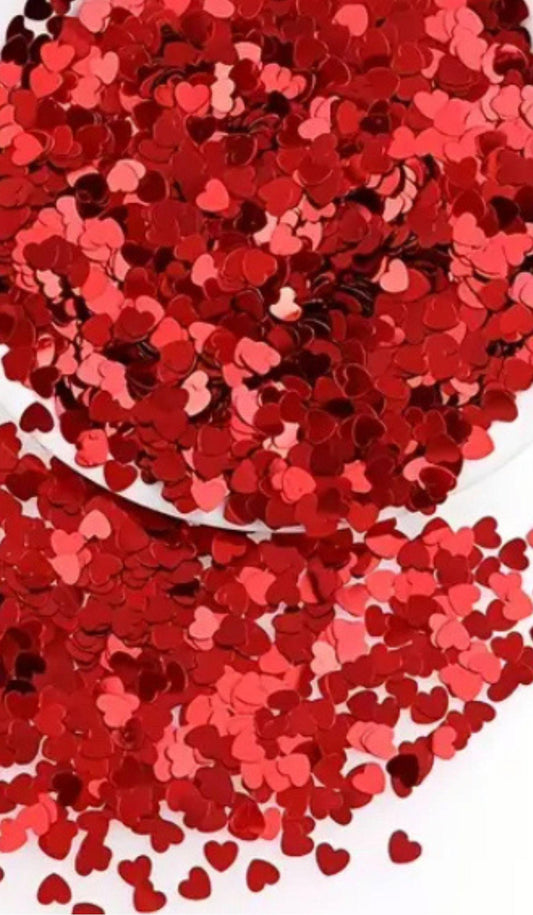 1000pcs red mini heart confetti for Valentine's Day gifts, party supplies or Wedding favors, Anniversary decorations, Crafting/Scrapbooking