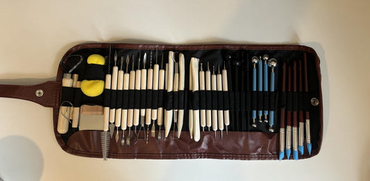 40pc Pottery Tool set, Pottery Tool Kit with carry case, Ceramics supplies bag, Polymer Sculpture Set, DIY Clay Sculpting & Shaping